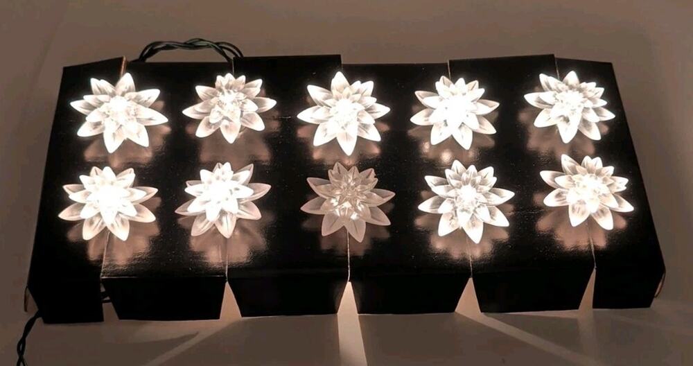 Dillard's Trimmings 10 Poinsettia Light Set Christmas